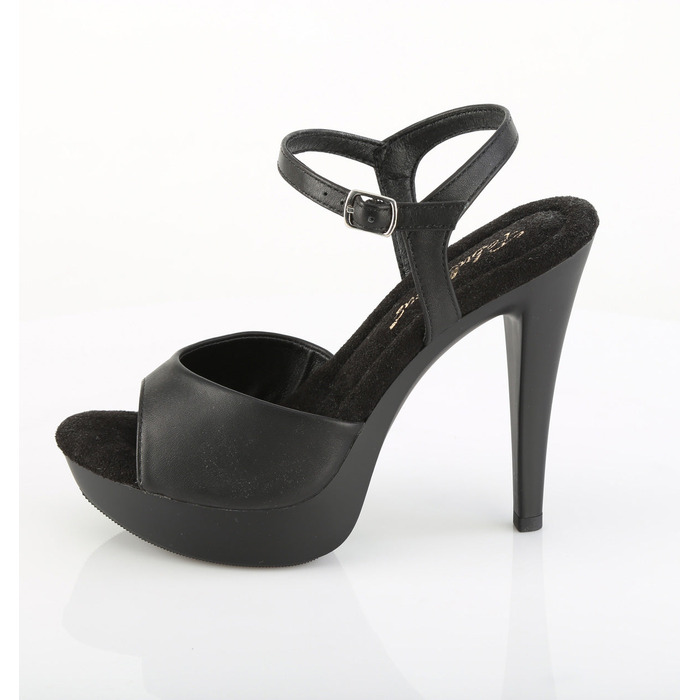 Босоніжки Cocktail-509 на підборах 5 дюймів, босоніжки з ремінцем на щиколотці 1 дюйм, чорні, з веганської шкіри