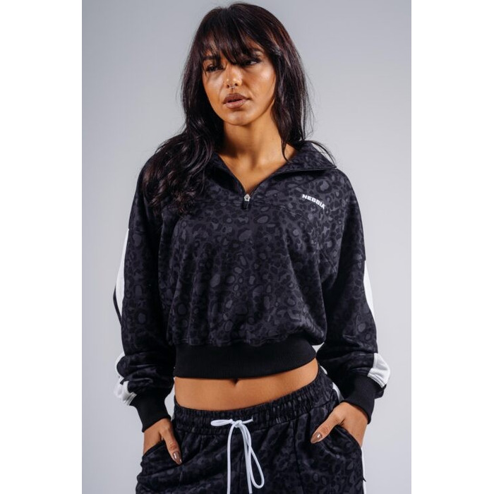 Кофта Nebbia Half-Zip Leopard Sweatshirt PRIMAL Black Leopard 866