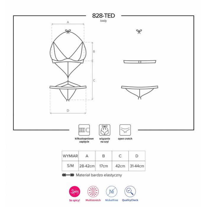 Боди Obsessive 828-TED-1 teddy S/M