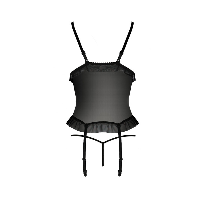 Корсет со стрингами Passion JUSTINA CORSET черный, S/M
