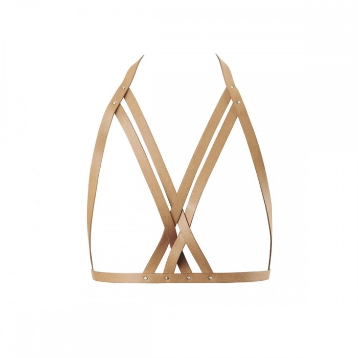 Портупея Bijoux Indiscrets MAZE - Halter Bra Harness Braun