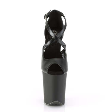 Босоножки Flamingo-821, каблук 8 дюймов, 4-дюймовый открытый носок, перекрещивающиеся ремни, черная веганская кожа/черный