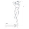 Бодістокінг BS046 Black Passion,з візерунком з ромашок, з відкритим доступом, S/L
