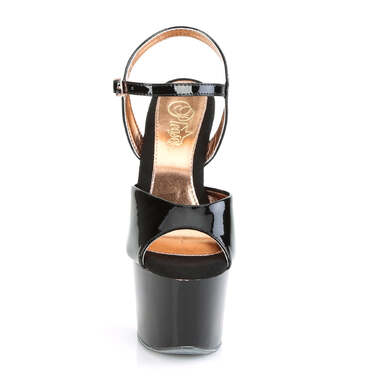 Босоніжки Sky-309TT *7 дюймів на підборах, 2 3/4 дюйма PF двоколірні босоніжки з ремінцем на щиколотці, чорні/рожево-золоті