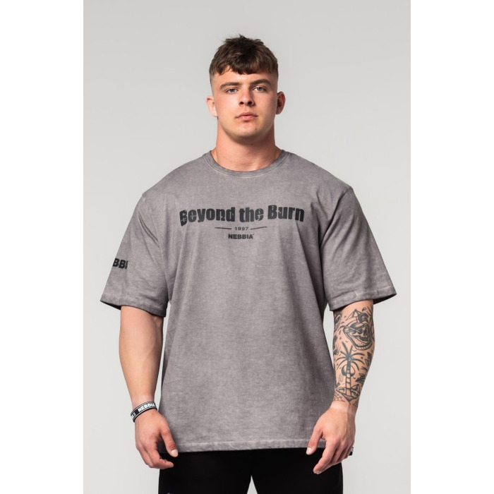 Футболка Nebbia Washed-off Heavyweight Cotton Oversized T-shirt GRIND Light Grey 370