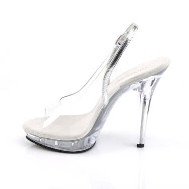 Босоножки Lip-150, каблук 5 дюймов, 3/4 дюйма, ремни безопасности, серебристо-прозрачный цвет