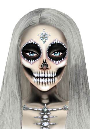 Украшения для лица и груди Leg Avenue Skeleton face and chest jewels O/S