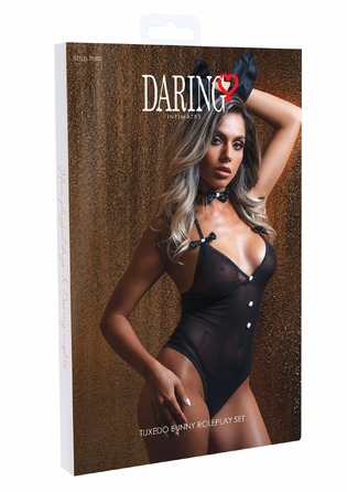 Костюм кролика Daring Intimates Classic Bunny, 3 предмета, черный, S/M