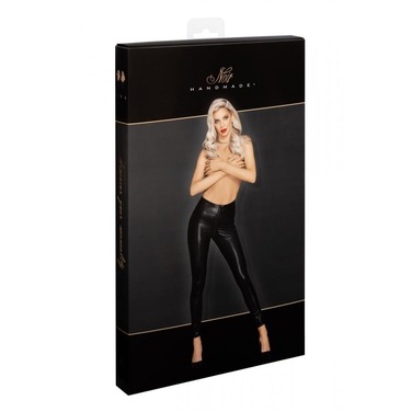 Леггинсы сексуальные со змеиным принтом L F274 Noir Handmade, черные