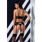 Комплект белья с ажурными вставками и поясом для чулков SCARLET SET black S/M - Passion