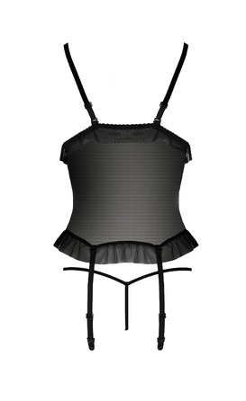 Корсет со стрингами Passion JUSTINA CORSET черный, S/M