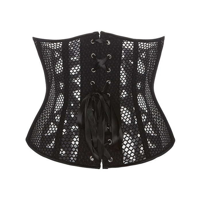 Корсет из сетки с узором Star Night с крючками и шнуровкой, с трусиками в комплекте, S (без коробки)