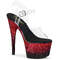 Босоніжки Pleaser Adore-708SS на підборах 7 дюймів, з ремінцем на щиколотці 2 3/4 дюйма, прозорі/червоні