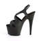 Босоніжки Pleaser Adore-730 на підборах 7 дюймів, 2 3/4 дюйма з перехресною застібкою ззаду PF, чорні, веганська шкіра/чорний колір
