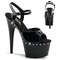 Босоніжки Pleaser Adore-709LS на підборах 7 дюймів, з ремінцем на щиколотці 2 3/4 дюйма з ремінцем PF RS, чорні