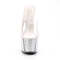 Шлепанцы Pleaser Adore-701G, каблук 7 дюймов, высота 2 3/4 дюйма, PF, с блестками, прозрачный/серебристый