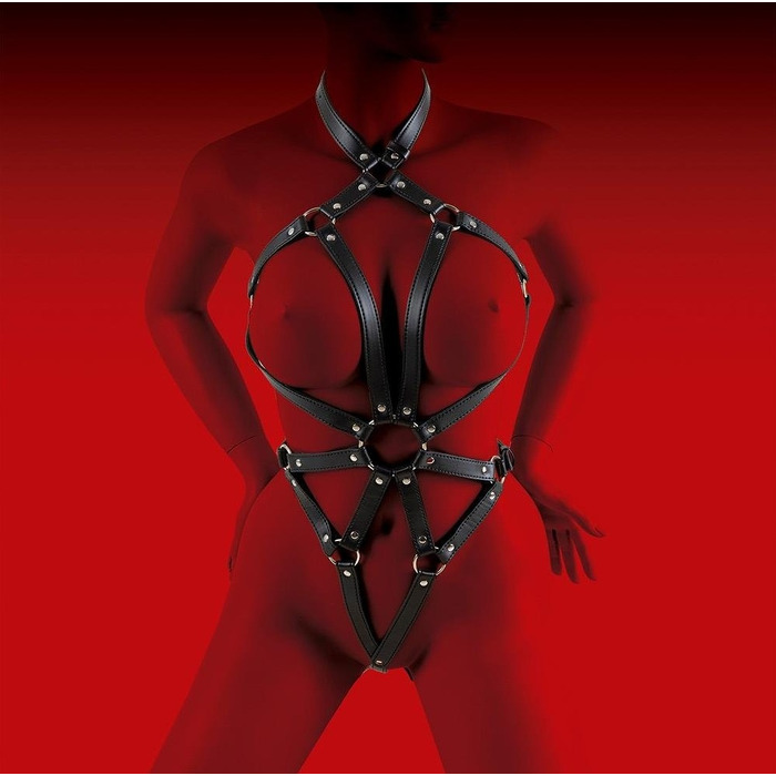 Портупея з декоративними заклепками Virgite Love Hit з екошкіри, чорна