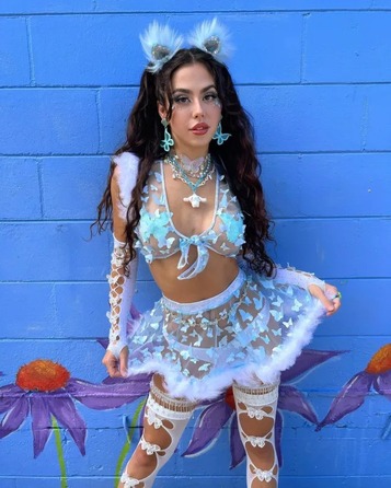 Рукавички білі з метеликами Leg Avenue