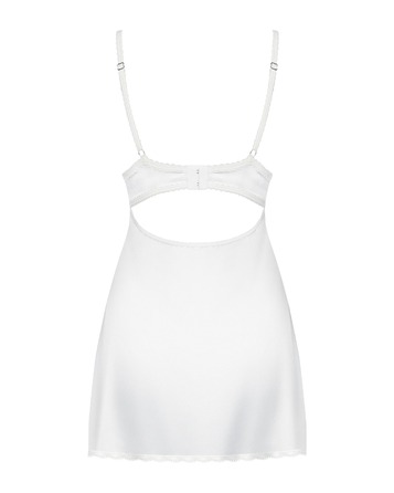 Рубашка з мереживним верхом Obsessive 871-CHE-2, білий, S/M