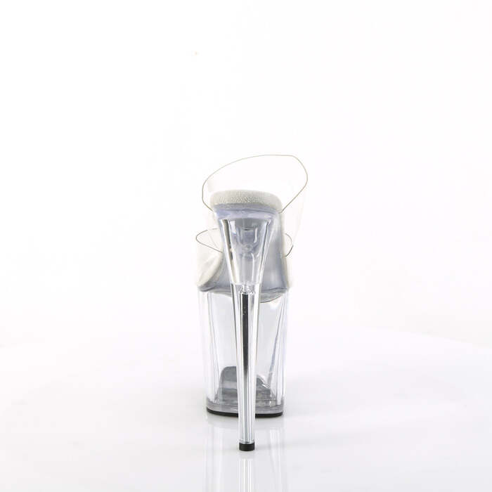 Шльопанці Flamingo-802 на платформі з двома ремінцями на підборах 8 дюймів, прозорі