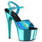 Босоножки Pleaser Adore-709HGCH. Каблук 7 дюймов, ремешок на щиколотке шириной 2 3/4 дюйма. Цвет: бирюзовый.