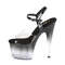 Босоніжки Pleaser Adore-708T-2 на підборах 7 дюймів, 2 3/4 дюйма з ремінцем на щиколотці PF Ombre, сірі/прозорі