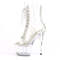 Чоботи Pleaser Adore-1021C-2 *7 дюймів на підборах, 2 3/4 дюйма з відкритим носком, шнурівкою спереду та чобітками, прозорі