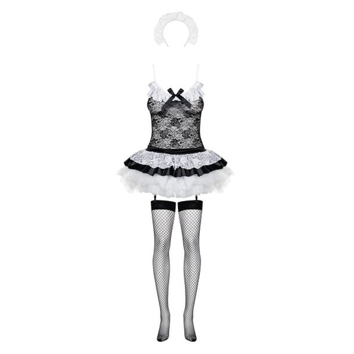 Костюм горничной Obsessive Housemaid S/M черно-белый
