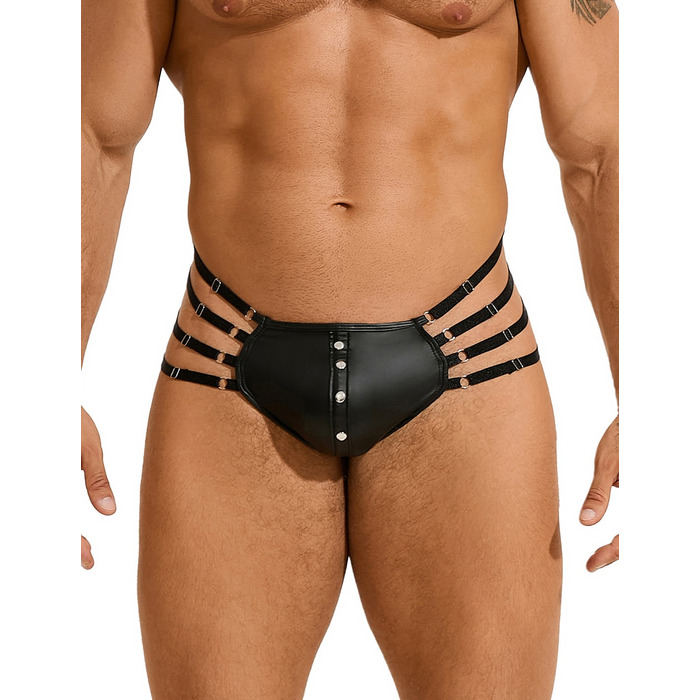 Стринги мужские черные STAR Night с регулирующими резинками по бокам, M