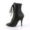 Ботильоны Pleaser Boots Seduce-1020 высотой 5 дюймов со шнуровкой и боковой молнией, чёрные из искусственной кожи
