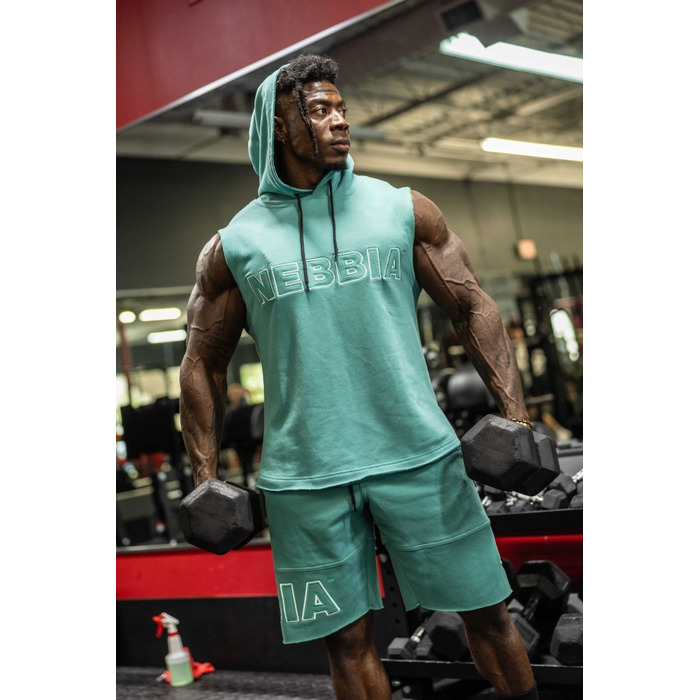 Безрукавка Nebbia Sleeveless Hoodie Sweatshirt IRON BEAST Green 710
