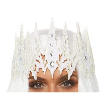 Корона с кристаллами Glitter Die Cut Jeweled Crown от Leg Avenue, белая