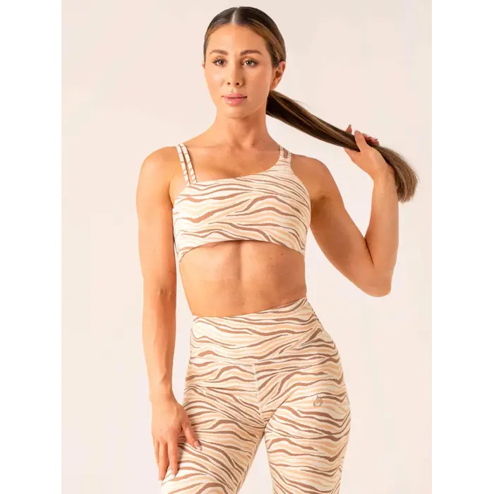Топ Ryderwear Unstoppable One Shoulder Sports Bra - Vanilla Zebra
