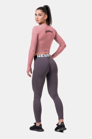 Топ Long Sleeve Thumbhole Sporty Crop Top Old Rose 585 Roze