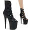 Босоніжки Pleaser Flamingo-800-24 на підборах 8 дюймів, 4-дюймові босоніжки з перехресним принтом PF, блискавка ззаду, чорні