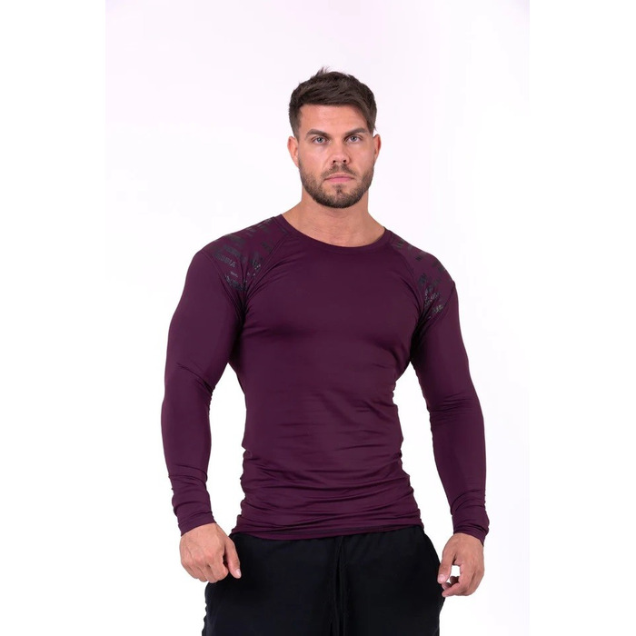 Чоловічий лонгслів Nebbia Hero Compression Shirt 146 Burgundy Bordo
