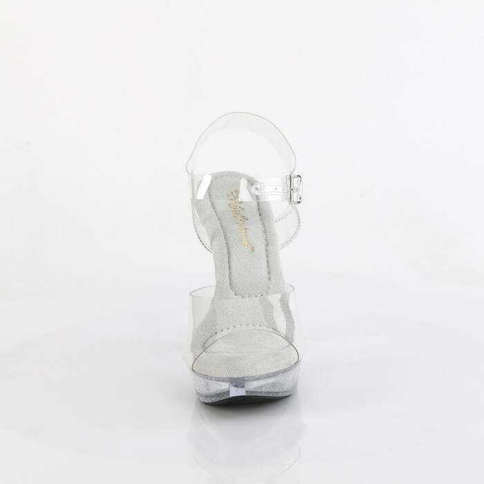Босоножки Cocktail-508MG, каблук 5 дюймов, ремешок на щиколотке 1 дюйм, с мелкими блестками, прозрачные