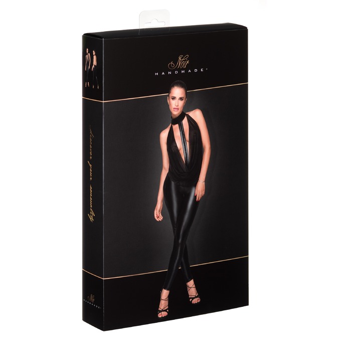 Комбинезон Noir Handmade F223 с полупрозрачным верхом и чокером, черный, M