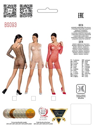 Платье крупная сетка, с глубоким вырезом и длинными рукавами BS093 красное