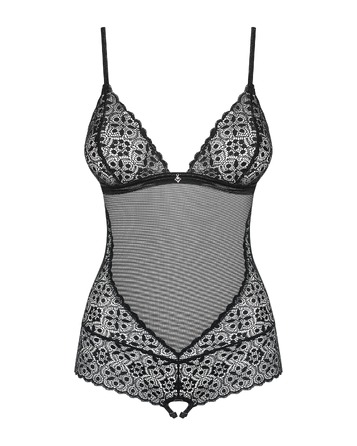 Боди Obsessive Shibu teddy black L/XL