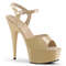 Босоножки Pleaser Delight-609, каблук 6 дюймов, ремешок на щиколотке 1 3/4 дюйма, бежевый
