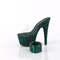 Шльопанці Pleaser Bejeweled-712RS *7 дюймів на підборах, 2 3/4 дюйма, прикрашені шльопанці PF RS з манжетою в тон, прозорі/смарагдово-зелені