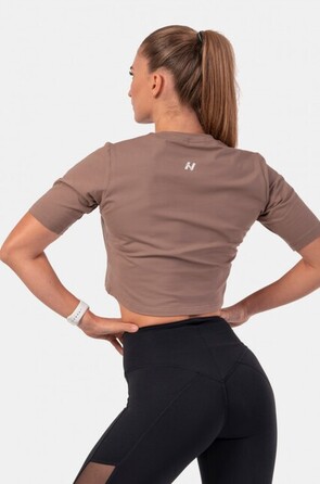 Топ Minimalist Logo NEBBIA crop top 600 Brown