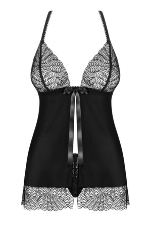 Бебідол Obsessive Chiccanta babydoll & thong black L/XL