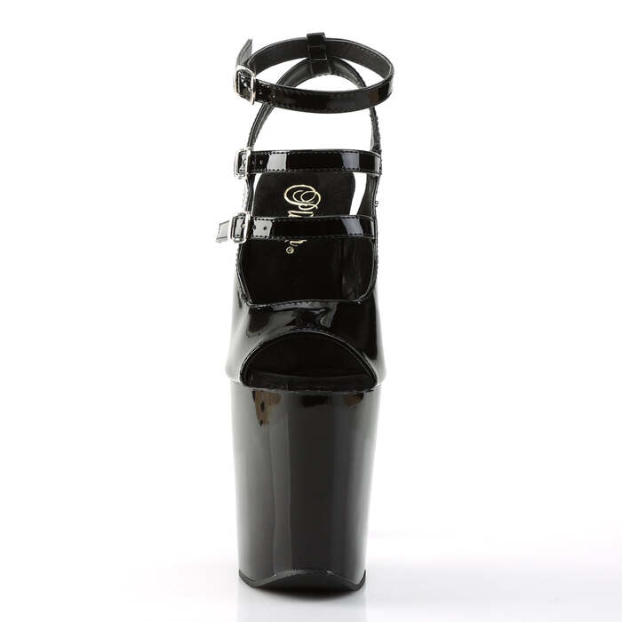 Босоніжки Xtreme-873 на підборах 8 дюймів, босоніжки PF 4 дюйми, чорні