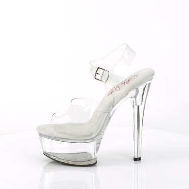 Босоніжки Gleam-608 на підборах 6 дюймів, босоніжки з ремінцем на щиколотці 1 3/4 дюйма, прозорі