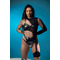 ASYMMETRIC GARTER top Black shine_ чорний з блискітками