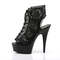 Ботильоны Pleaser Delight-696LC, каблук 6 дюймов, 3,5 см, шнуровка, открытый носок, открытая задняя часть, черные