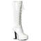 Сапоги Pleaser Electra-2020 с каблуком 5 дюймов, PF 1 1/2 дюйма, высокие до колена, белые