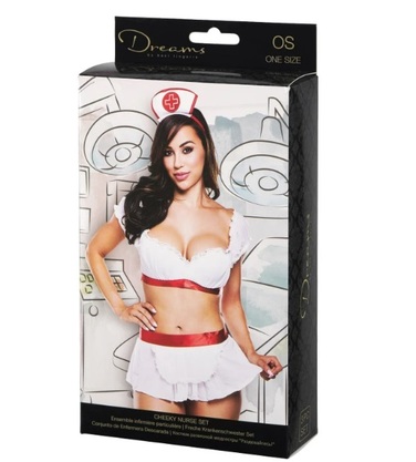 Игровой костюм медсетры Baci Cheeky Nurse Lingerie White/Red OS